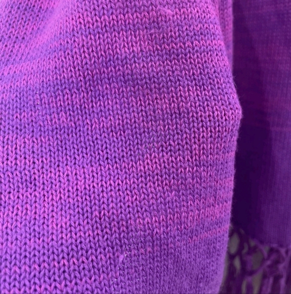 Lilly Pulitzer Size Medium Tatum Ombre Cardigan Orchid Oasis Pink Purple Fringe - Picture 14 of 15